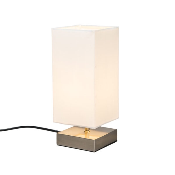 Moderní stolní lampa bílá s