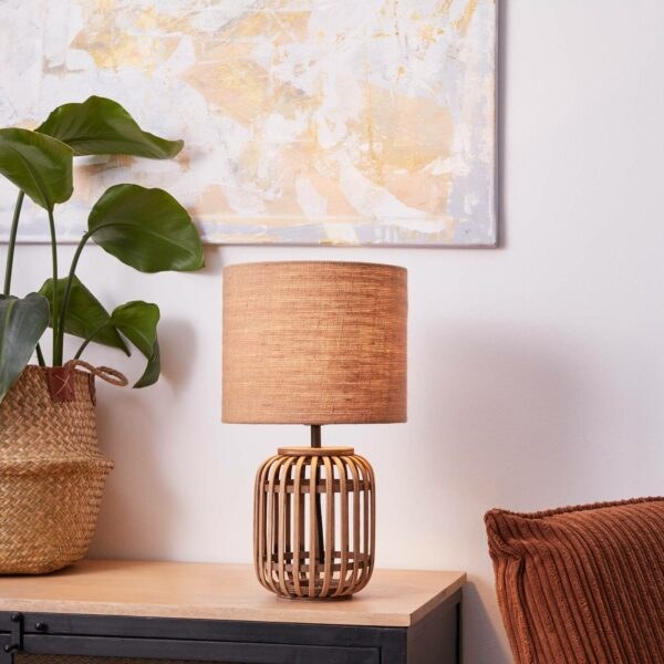 Brilliant Stolní lampa Woodrow z bambusu