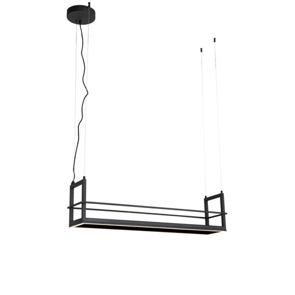 Hanglamp zwart met rek incl. LED 3-staps