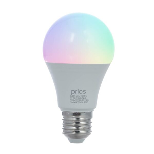 PRIOS Prios LED žárovka E27 A60 9W RGBW WLAN matná